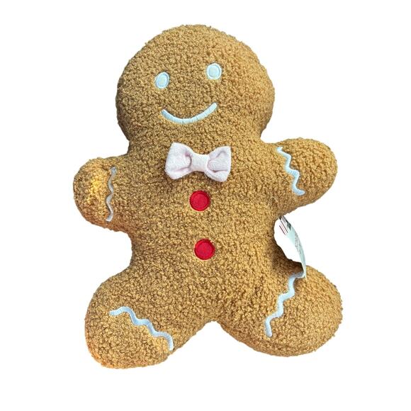 Holiday Gingerbread decorative festive throw pillow - Picture 3 of 3